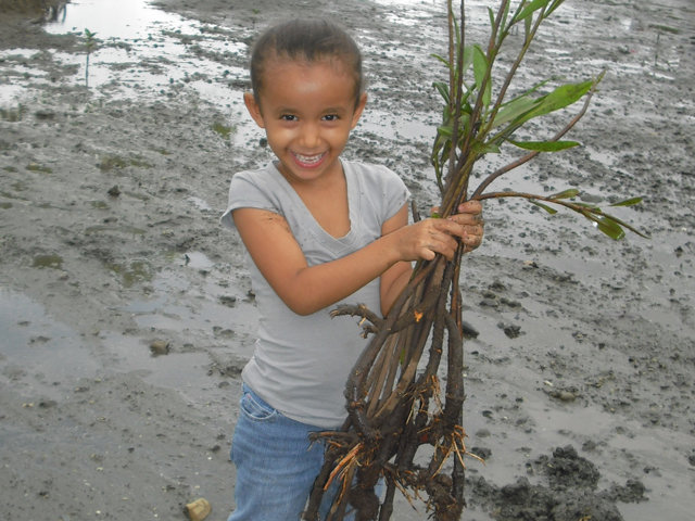 Having fun during a reforestation day!