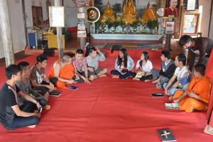Teacher training begins in the camp's temple