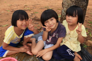 Some of the younger residents of the refugee camp