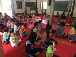 The youth of the camp at the local Buddhist temple