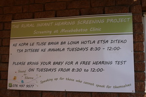The board outside Masebabatso Clinic