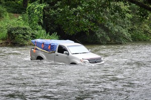 River Crossing During a Summer Donation Trip