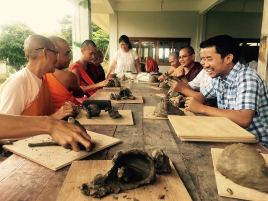 Monks and nuns learning holistic education