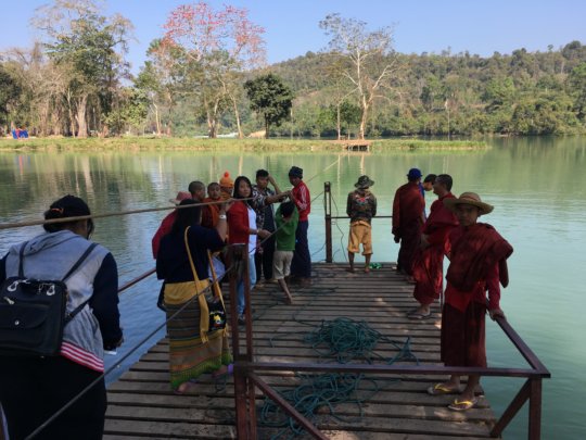 Entrance into the 65 acre island by raft