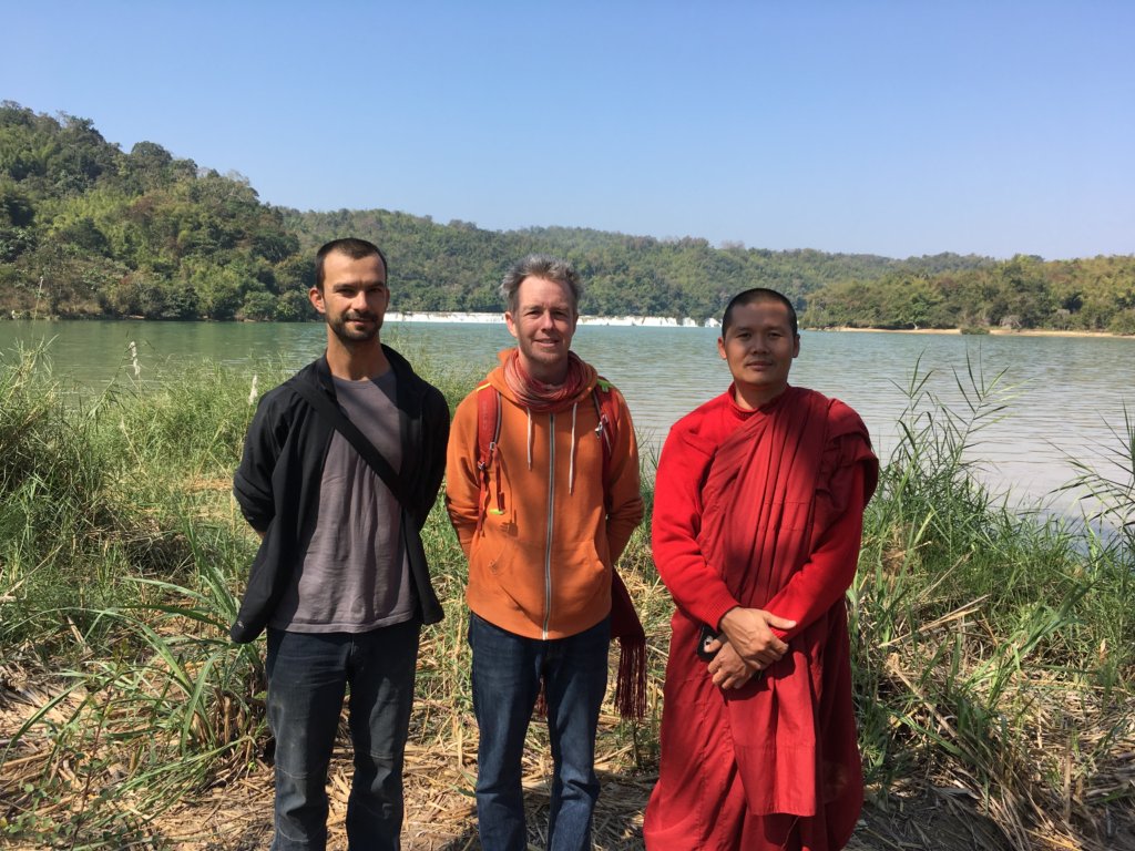 Design team with monk from Eastern Shan State