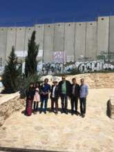 The wall separating the city and refugee camp
