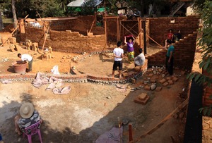 Earthen building kindergarten in Kachin State