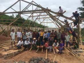 Building the bamboo training centre in dry zone