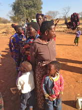 Patients queing to see the doctors.