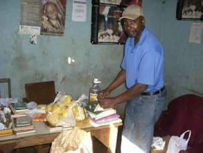 Francis a board member preparing the donations