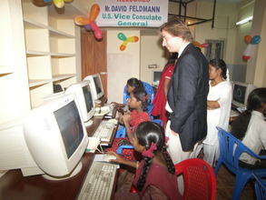 Students with computers