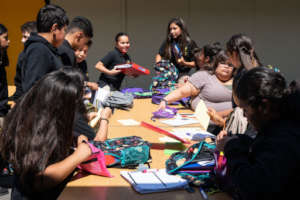 Middle school students excited to get supplies!