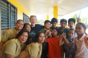 Ruth and teachers from Lun Tad school