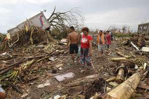 walking among the rubble left by Haiyan