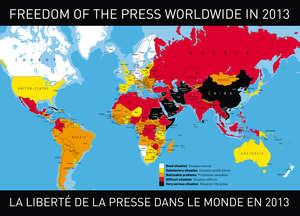 Freedom of the Press Worldwide in 2013 map