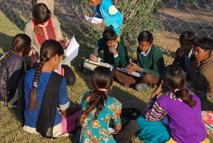 English class outdoors Setrawa Empowerment Centre