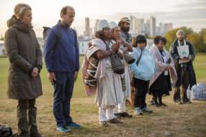 The Arhuaco Mamos lead closing blessing at the GSM