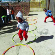 A little boy playing