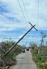 Fallen electric post