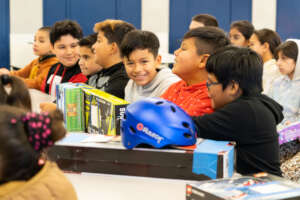 Children receiving gifts