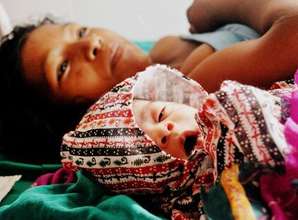 Mother and baby resting at Bayalpata