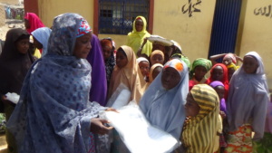 Our Female Village Volunteer giving out ITNs