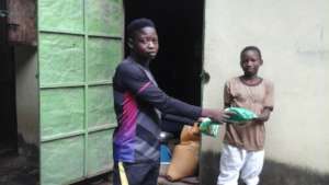 One of the children being given an ITN