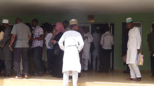 Participants registering for the workshop