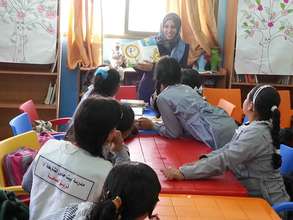 Storytelling time in new Beit Hanoun library