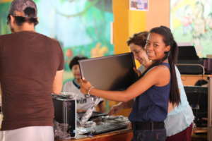 librarian girl discovering tech