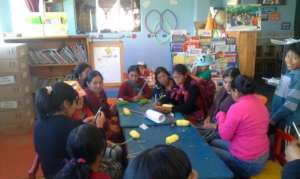 Women of Xolsacmalja design artisan fabrics