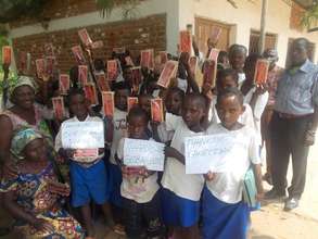 Luberizi students display math kits & gratitude