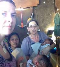 Rose and Vicki with twin babies- malnourished