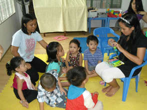 Teachers enjoying time with the kids