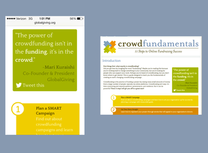 Crowdfundamentals on mobile (left) & desktop