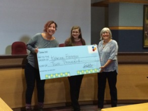 Cheque presentation with Katarina