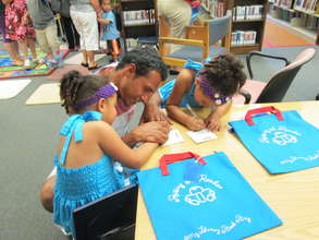 Filling out the library membership forms
