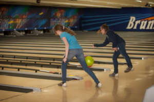 Reconnecting at the bowling alley!