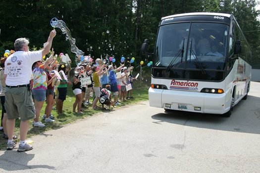 Bus Arrival at Summer Camp