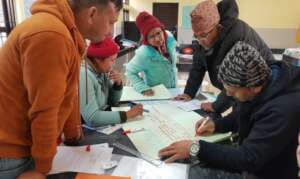 Teachers participating in group work activity