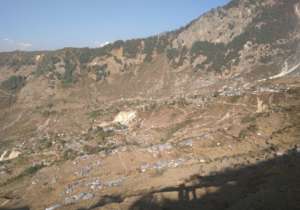An aerial view of Keraunja Village, North Gorkha