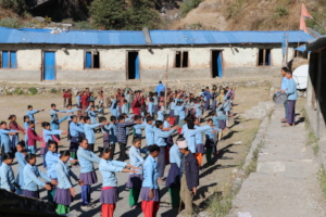 Students at Bajura Secondary School.