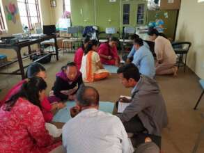 Teachers training at Gram Basic School, Tarkeshwor