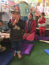 ECE students and teacher at Gujarpa School