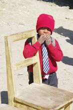 A student at Deurali Primary School