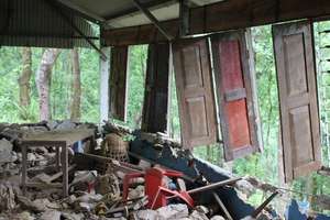 Destroyed classroom (photo by Mark Turin)