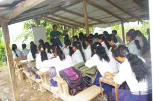 Temporary classroom, July 2015