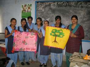 Girls make skills projects after reading Be! Books