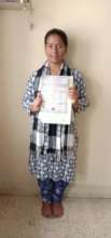 Aarti with her 12th std. Board results