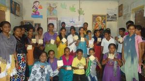 Participants with their art work